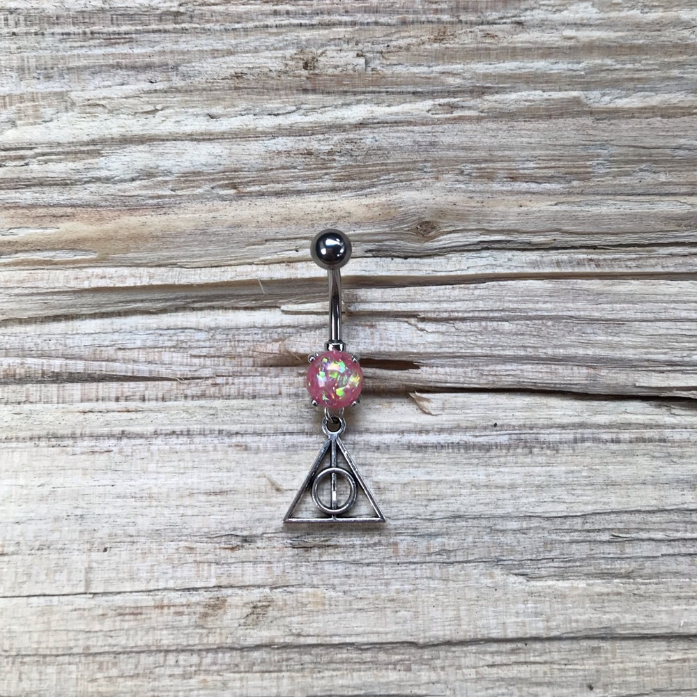 Pink Opal Harry Potter Belly Button Ring